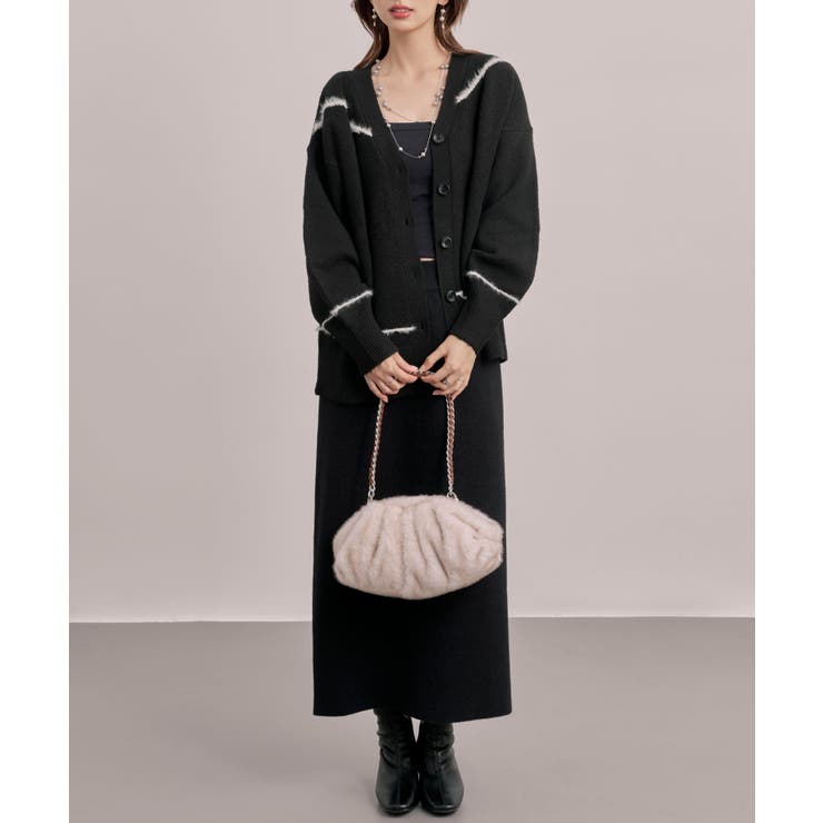 配色ラインロングニットカーディガン | SAISON DE PAPILLON  | 詳細画像9 