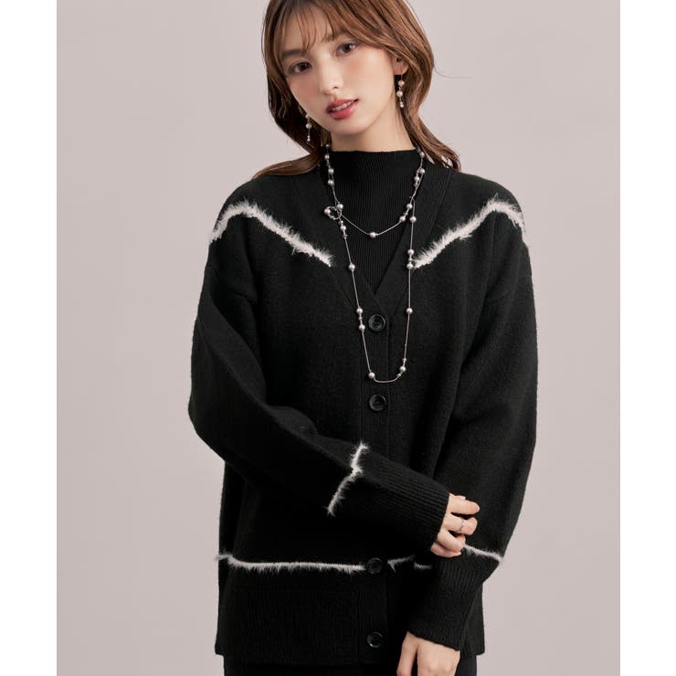 配色ラインロングニットカーディガン | SAISON DE PAPILLON  | 詳細画像10 