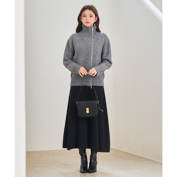 ニットオープンフアスナーブルゾン/セーター | SAISON DE PAPILLON  | 詳細画像4 