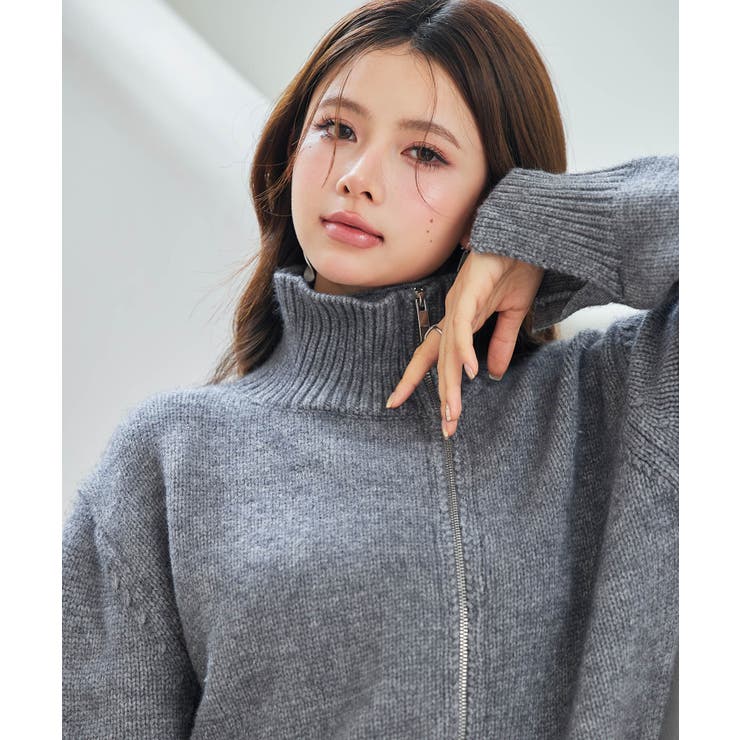 ニットオープンフアスナーブルゾン/セーター | SAISON DE PAPILLON  | 詳細画像10 