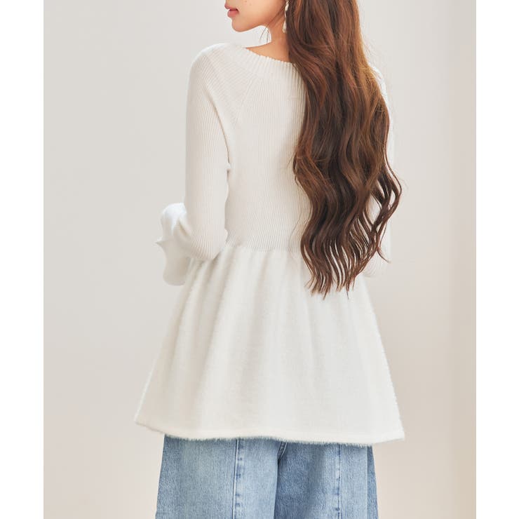 スポンディッシュ ボリューム ぺプラムニット | SAISON DE PAPILLON  | 詳細画像4 