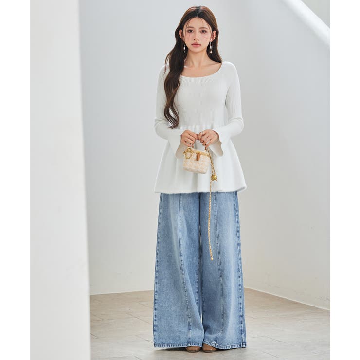 スポンディッシュ ボリューム ぺプラムニット | SAISON DE PAPILLON  | 詳細画像5 