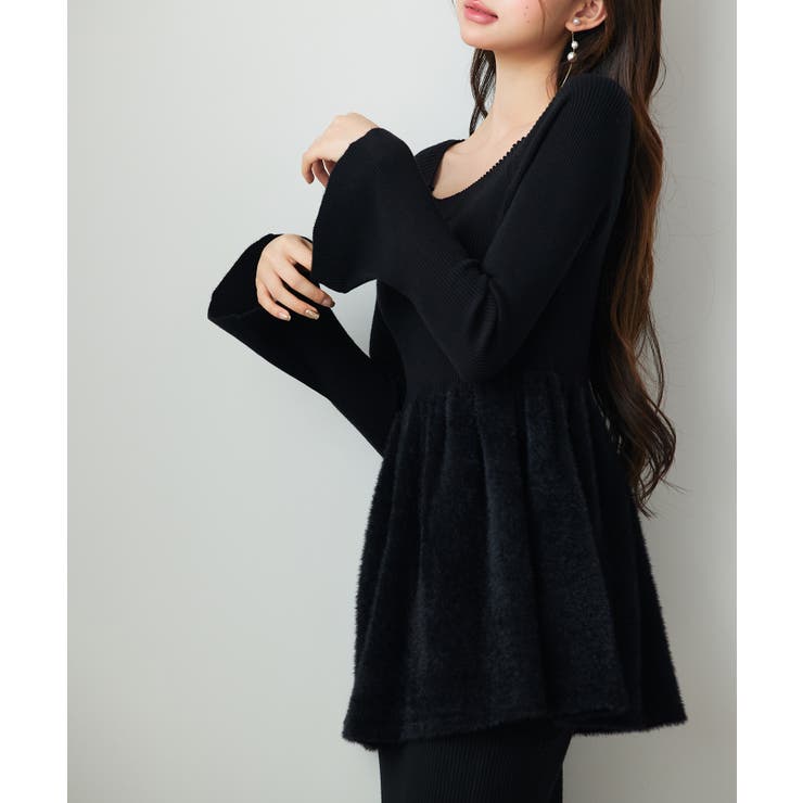 スポンディッシュ ボリューム ぺプラムニット | SAISON DE PAPILLON  | 詳細画像10 