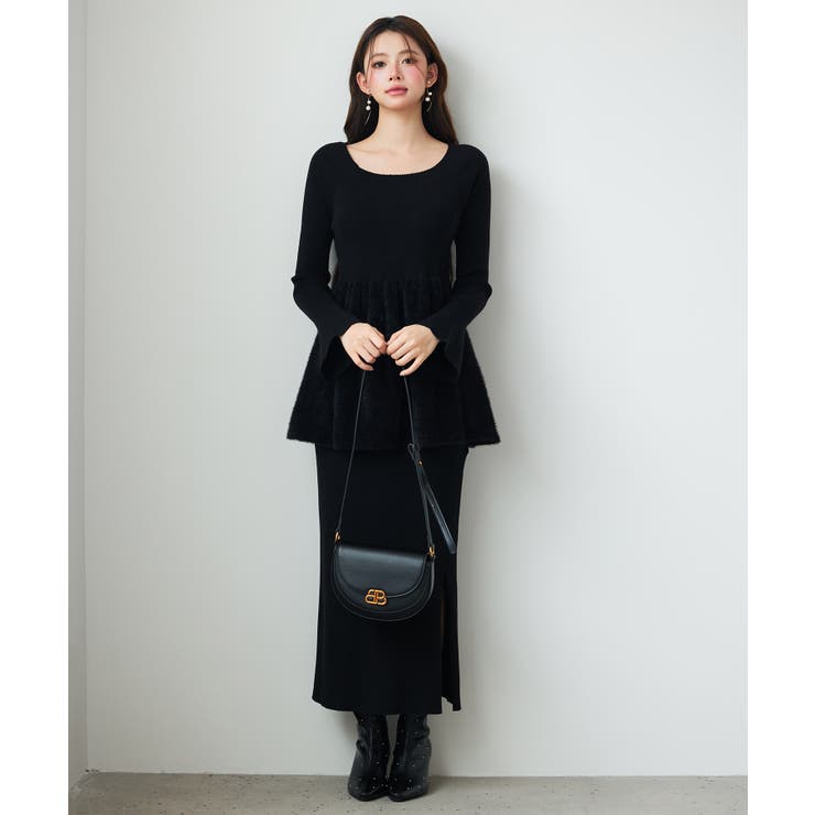 スポンディッシュ ボリューム ぺプラムニット | SAISON DE PAPILLON  | 詳細画像12 