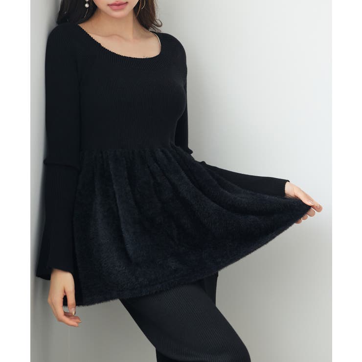 スポンディッシュ ボリューム ぺプラムニット | SAISON DE PAPILLON  | 詳細画像14 