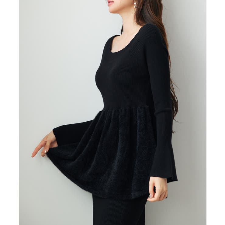 スポンディッシュ ボリューム ぺプラムニット | SAISON DE PAPILLON  | 詳細画像15 