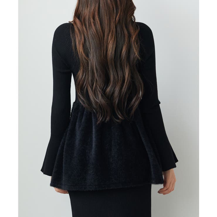 スポンディッシュ ボリューム ぺプラムニット | SAISON DE PAPILLON  | 詳細画像16 