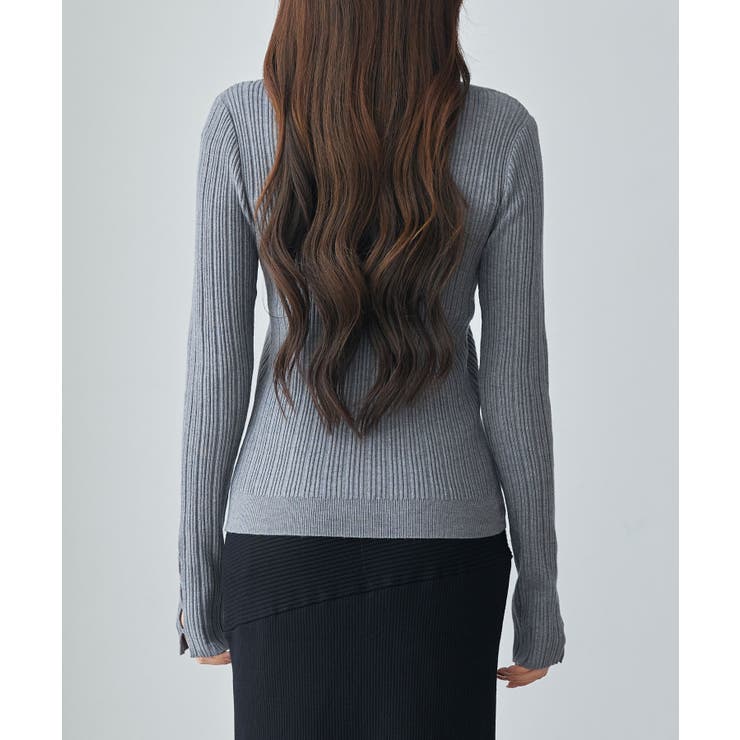 ランダムテレコ編み2枚風ニットトッブス | SAISON DE PAPILLON  | 詳細画像12 