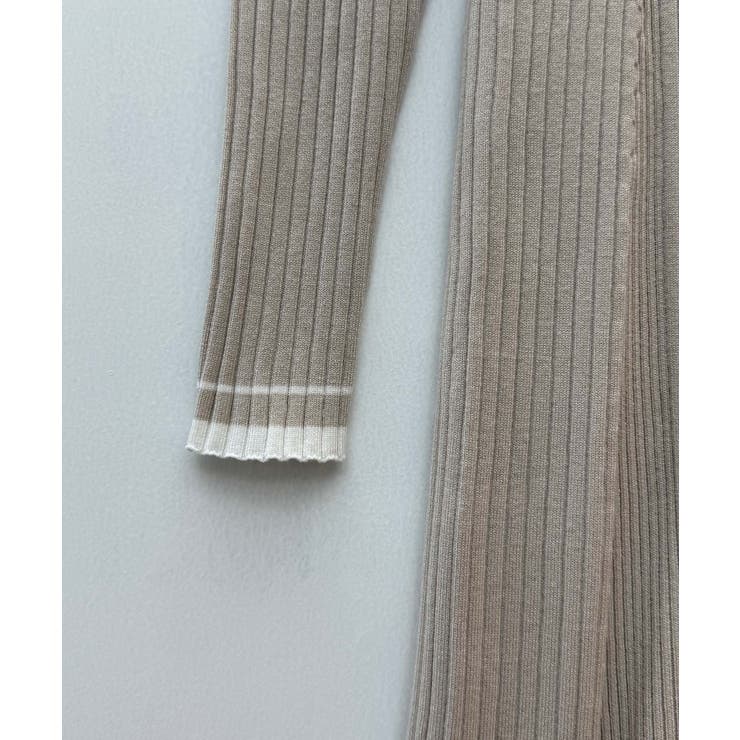 配色リブ編みニットミディ丈ワンピース | SAISON DE PAPILLON  | 詳細画像29 