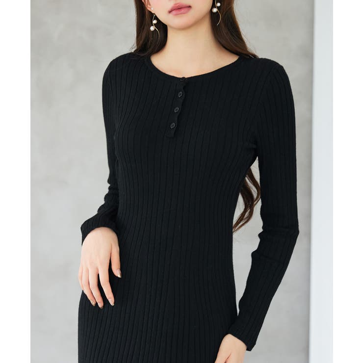 リブ編みレース付きニットワンピース | SAISON DE PAPILLON  | 詳細画像17 