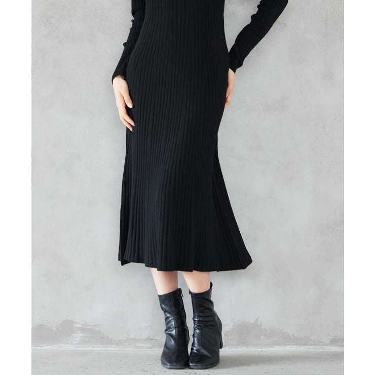 リブ編みレース付きニットワンピース[品番：DSSW0005492]｜SAISON DE