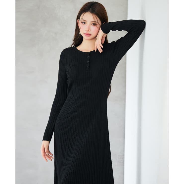 リブ編みレース付きニットワンピース | SAISON DE PAPILLON  | 詳細画像16 