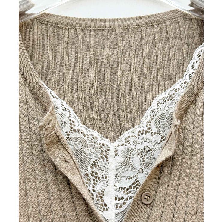 リブ編みレース付きニットワンピース | SAISON DE PAPILLON  | 詳細画像27 