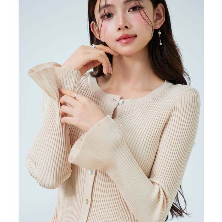 2wayフレア袖口ニットカーディガン | SAISON DE PAPILLON  | 詳細画像4 