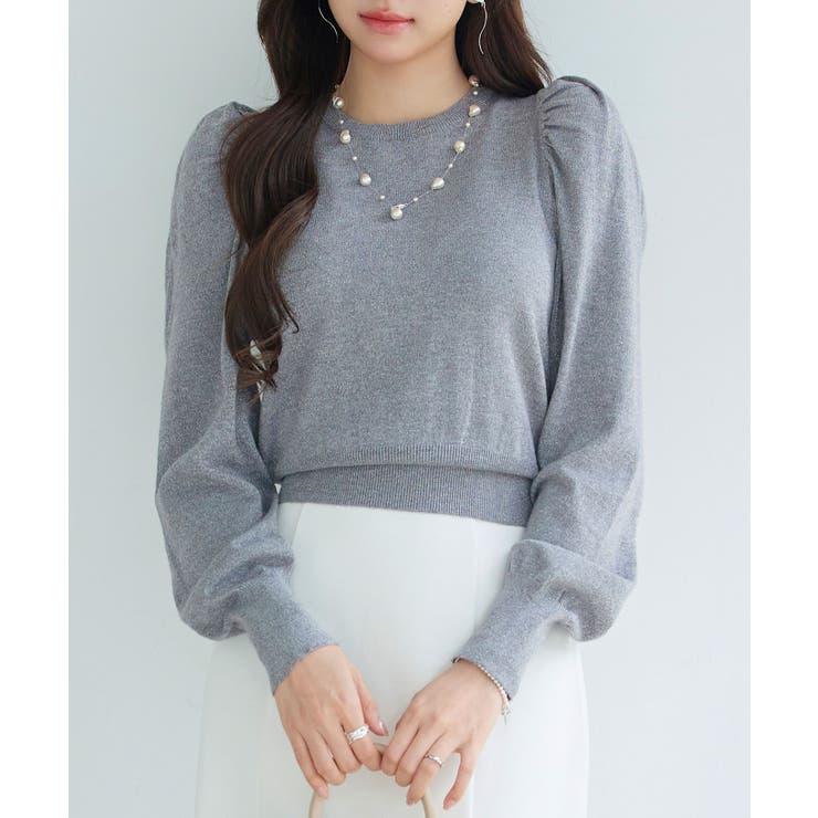 ギャザースリーブニットプルオーバー | SAISON DE PAPILLON  | 詳細画像3 