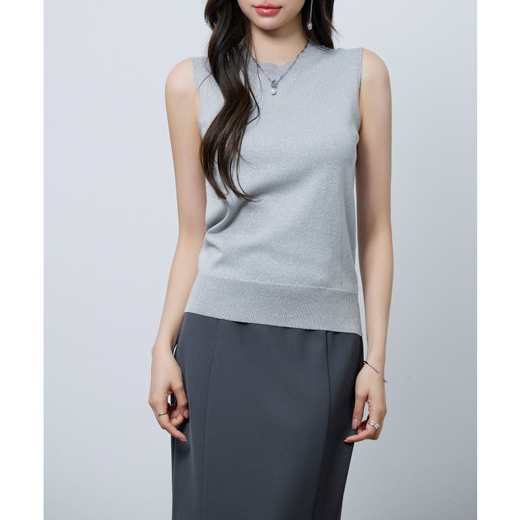 上品なラメー入りニットアンサンプル | SAISON DE PAPILLON  | 詳細画像14 