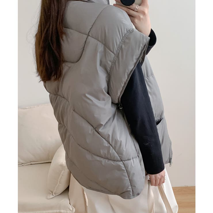 スタンドカラーボリューム中綿ベスト | SAISON DE PAPILLON  | 詳細画像5 