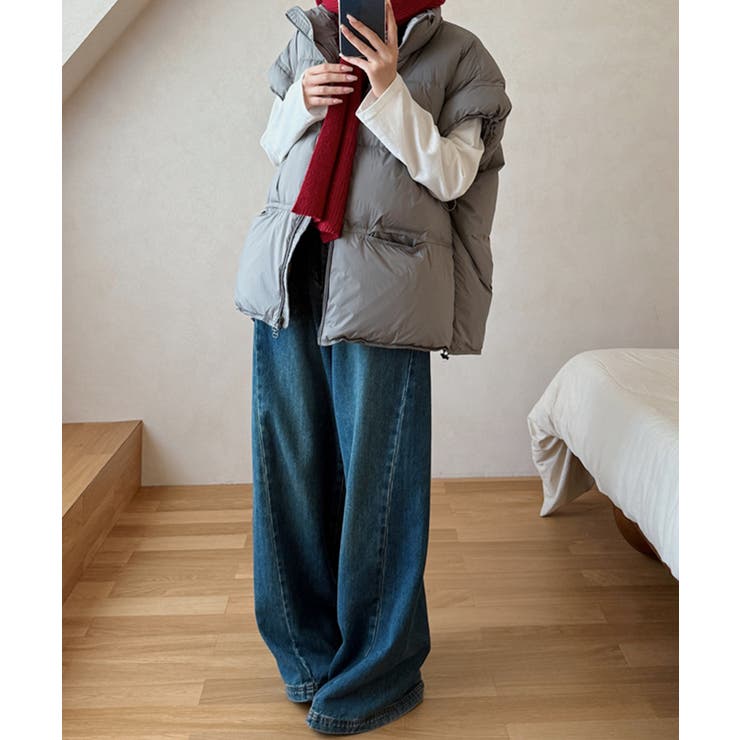 スタンドカラーボリューム中綿ベスト | SAISON DE PAPILLON  | 詳細画像7 