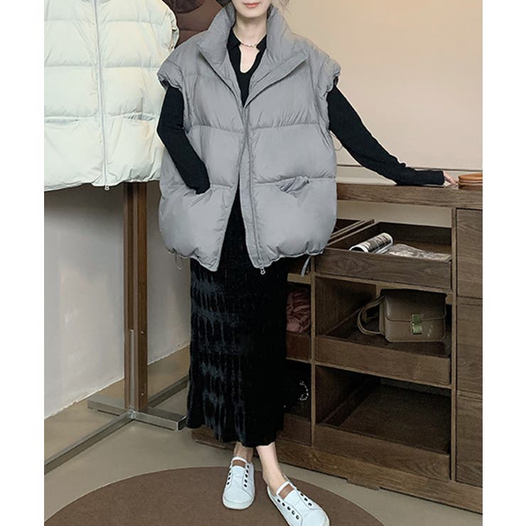 スタンドカラーボリューム中綿ベスト | SAISON DE PAPILLON  | 詳細画像8 