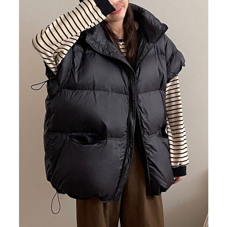 スタンドカラーボリューム中綿ベスト | SAISON DE PAPILLON  | 詳細画像19 