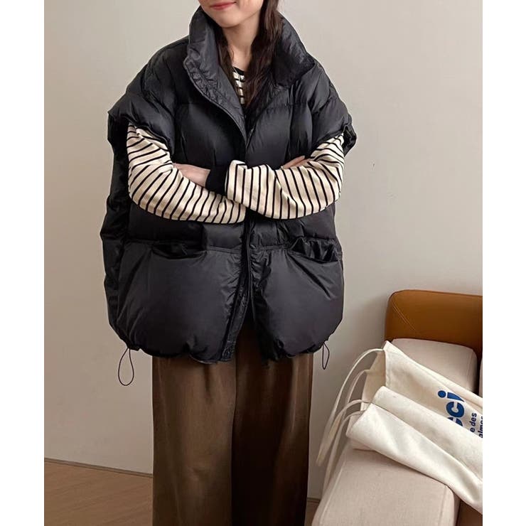 スタンドカラーボリューム中綿ベスト | SAISON DE PAPILLON  | 詳細画像20 