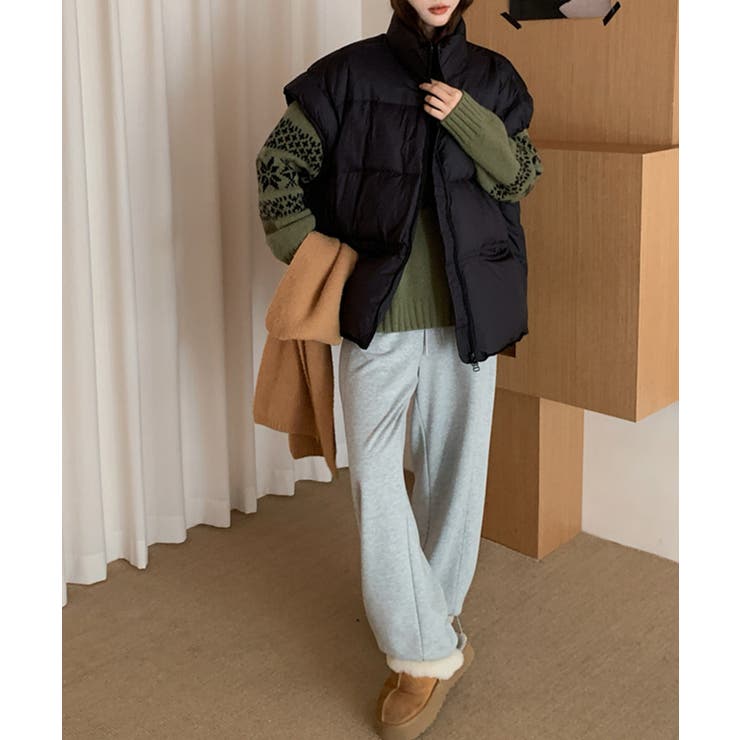 スタンドカラーボリューム中綿ベスト | SAISON DE PAPILLON  | 詳細画像22 