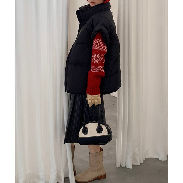 スタンドカラーボリューム中綿ベスト | SAISON DE PAPILLON  | 詳細画像23 