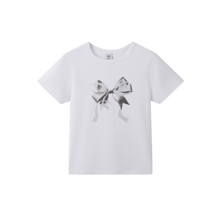 立体感リボンプリントTシャツ[品番：DSSW0004865]｜SAISON DE