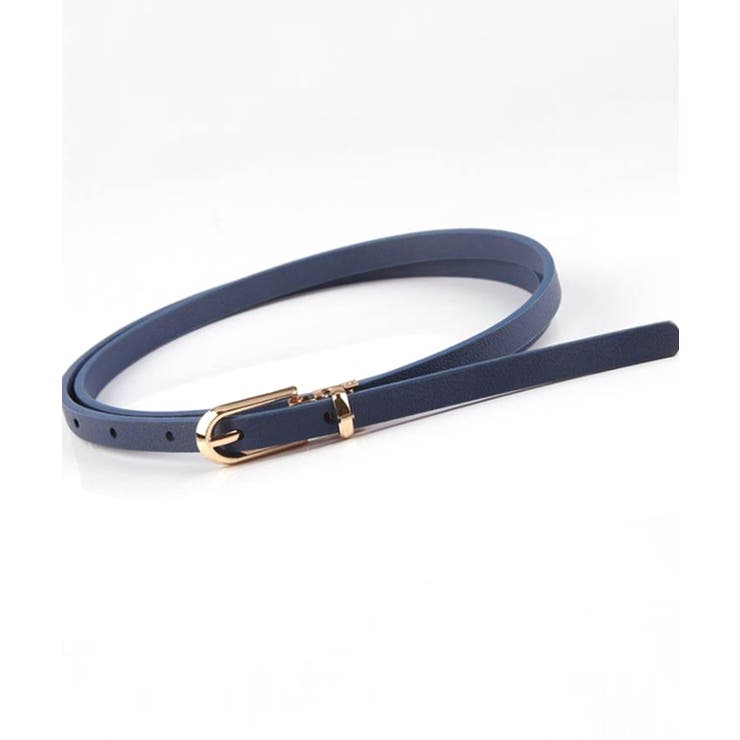 ネイビー | ゴールドバックル細ベルト | SAISON DE PAPILLON 