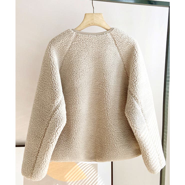 ノーカラーラグラン・スリーブボアブルゾン | SAISON DE PAPILLON  | 詳細画像16 