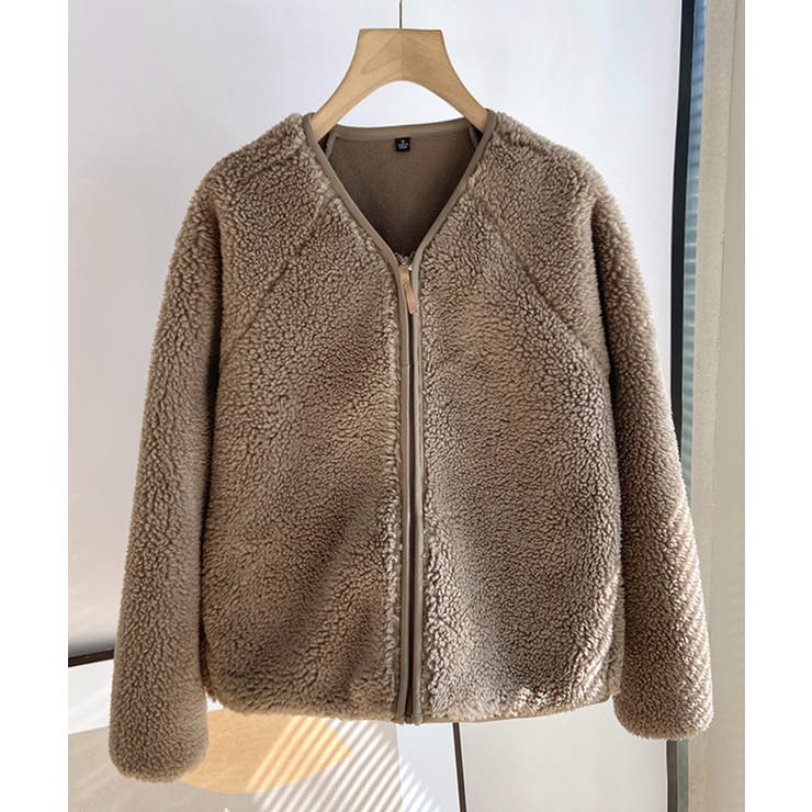 ノーカラーラグラン・スリーブボアブルゾン | SAISON DE PAPILLON  | 詳細画像8 