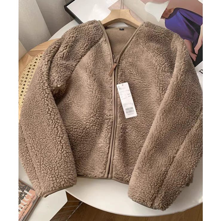 ノーカラーラグラン・スリーブボアブルゾン | SAISON DE PAPILLON  | 詳細画像9 