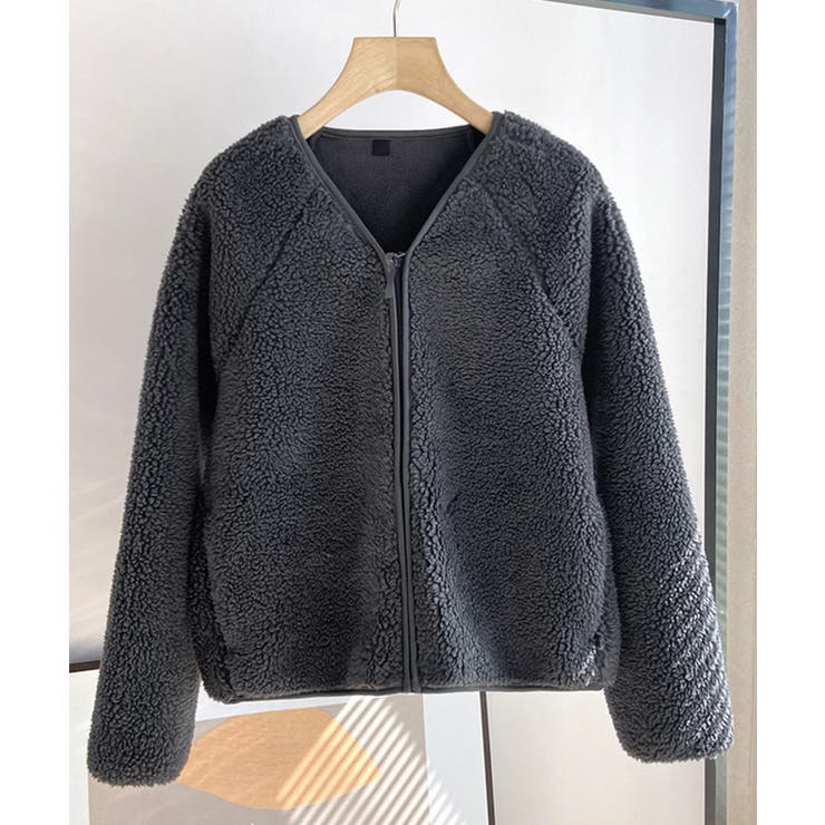 ノーカラーラグラン・スリーブボアブルゾン | SAISON DE PAPILLON  | 詳細画像3 