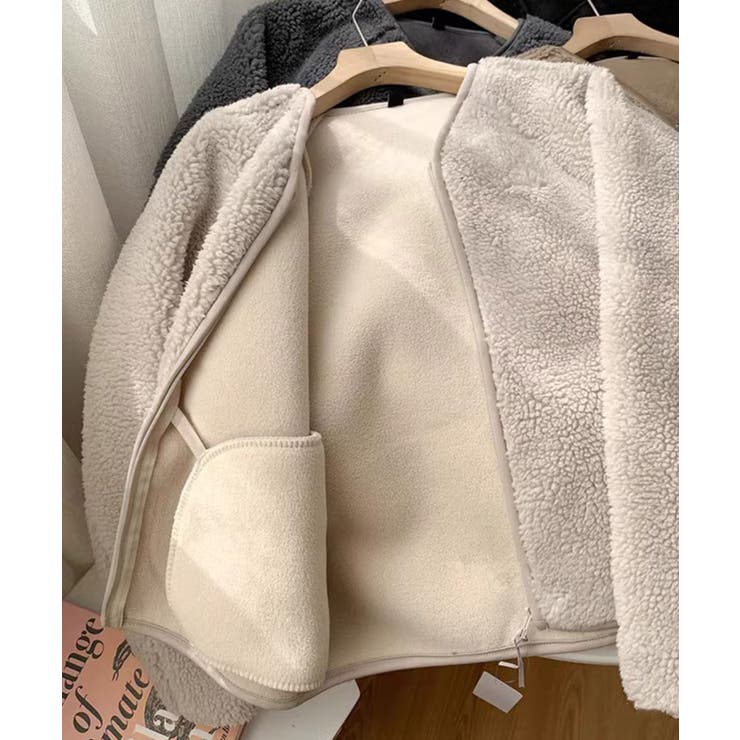 ノーカラーラグラン・スリーブボアブルゾン | SAISON DE PAPILLON  | 詳細画像17 