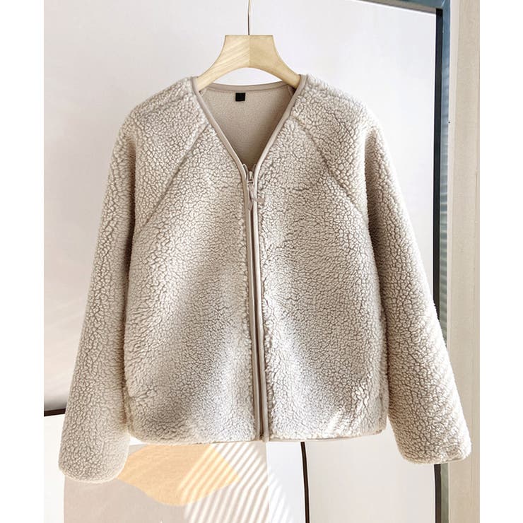 ノーカラーラグラン・スリーブボアブルゾン | SAISON DE PAPILLON  | 詳細画像15 