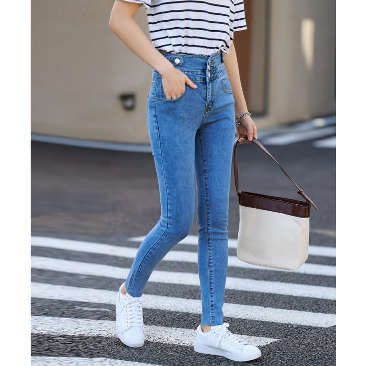ハイウエストストレッチスキニーデニムパンツ[品番：DSSW0002270