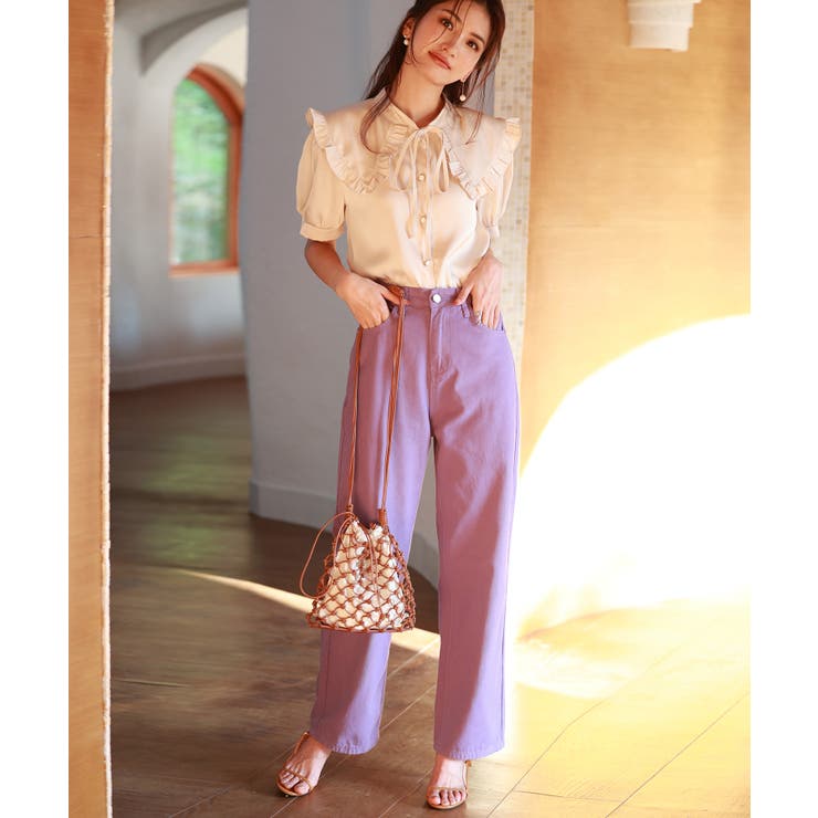 ハイライズワイドストレートデニムパンツ | SAISON DE PAPILLON  | 詳細画像20 