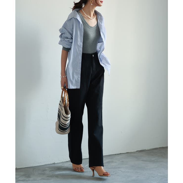 ハイライズワイドストレートデニムパンツ | SAISON DE PAPILLON  | 詳細画像13 