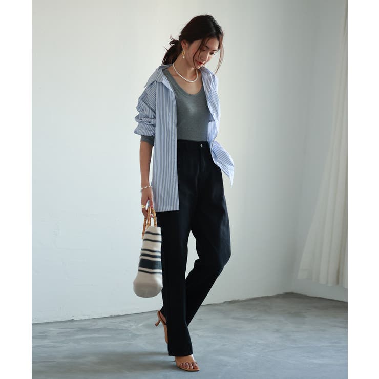 ハイライズワイドストレートデニムパンツ | SAISON DE PAPILLON  | 詳細画像14 