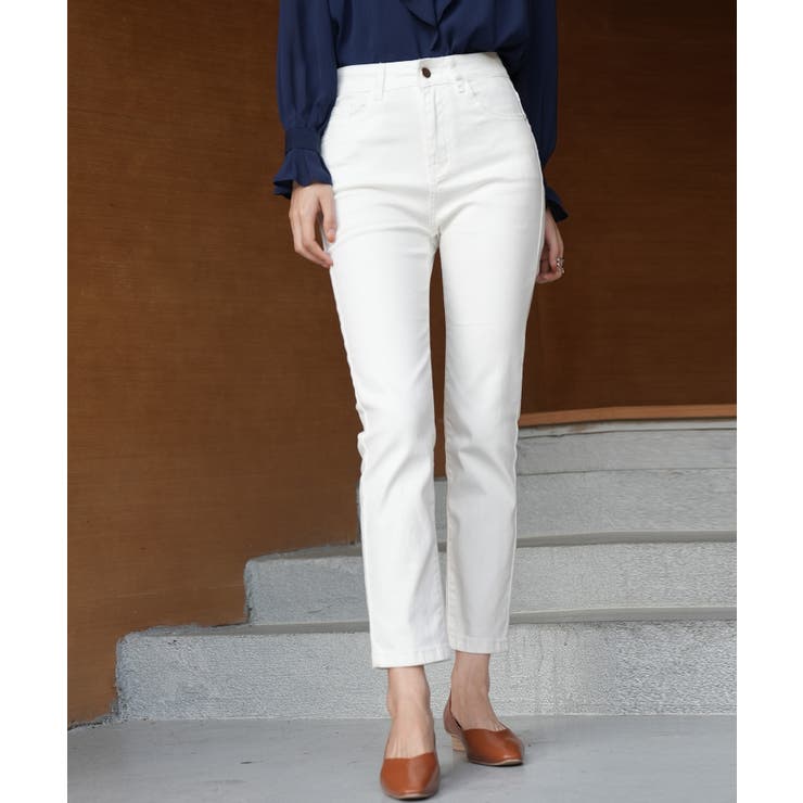 撥水コーティング九分丈ストレートストレッチデニム | SAISON DE PAPILLON  | 詳細画像2 