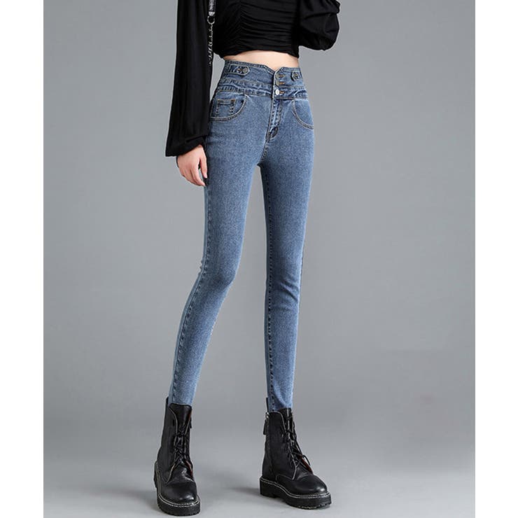 裏起毛ハイウエストストレッチスキニーデニムパンツ[品番：DSSW0002970]｜SAISON DE PAPILLON （セゾン ド  パピヨン）のレディースファッション通販｜SHOPLIST（ショップリスト）