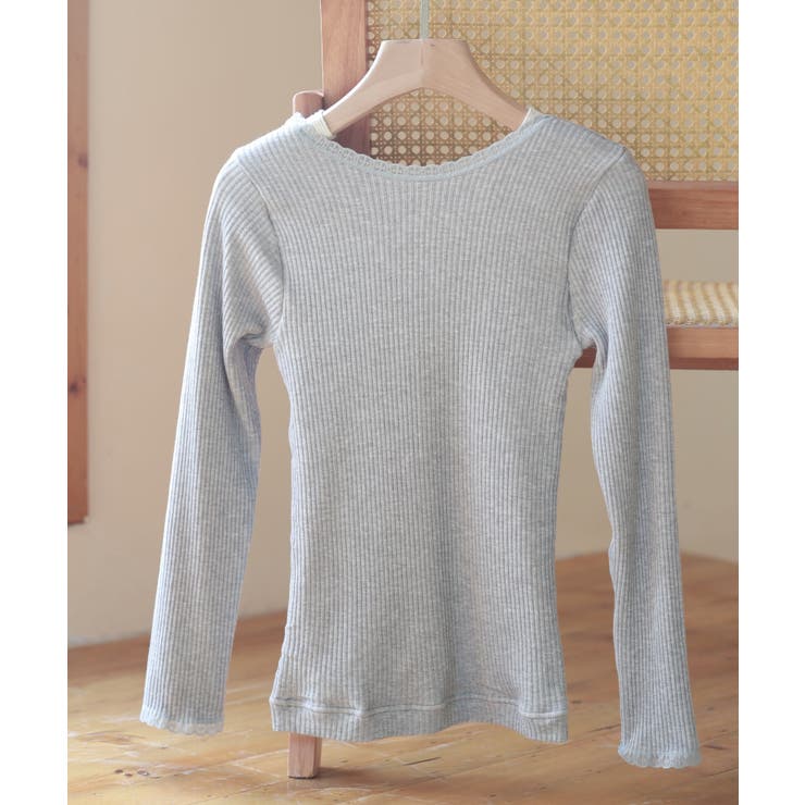 リブ編み暖か裏起毛ストレッチトップス | SAISON DE PAPILLON  | 詳細画像35 