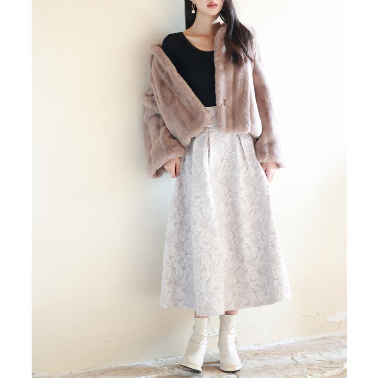 リブ編み暖か裏起毛ストレッチトップス | SAISON DE PAPILLON  | 詳細画像20 