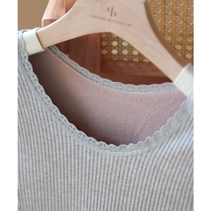 リブ編み暖か裏起毛ストレッチトップス | SAISON DE PAPILLON  | 詳細画像36 