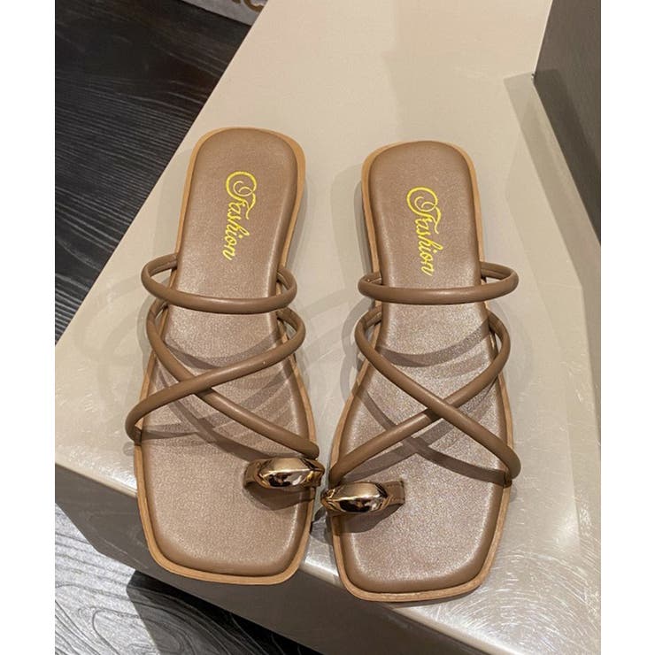 メタルリングがアクセントのトングサンダル | SAISON DE PAPILLON  | 詳細画像4 