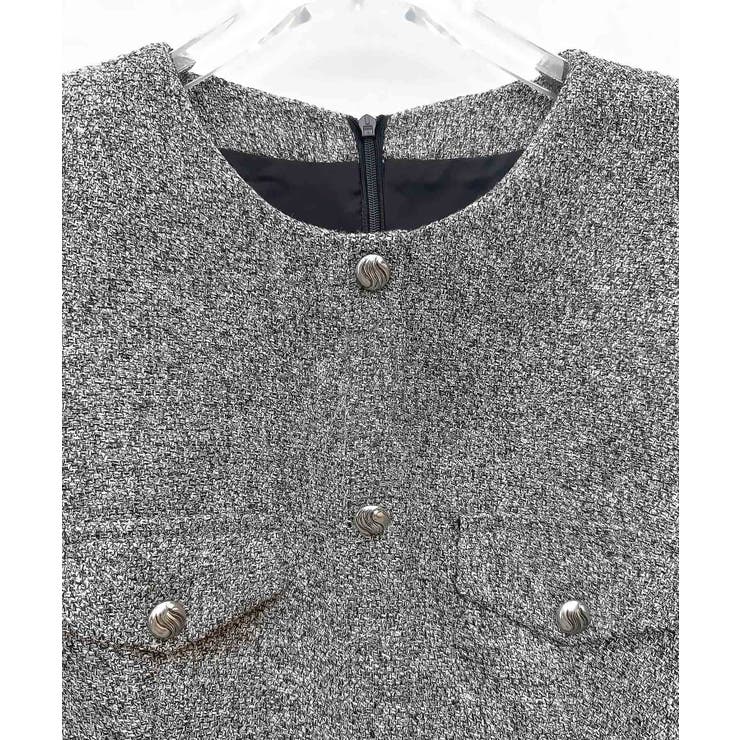 ローウエストミニ丈プリーツツイードワンピース | SAISON DE PAPILLON  | 詳細画像12 