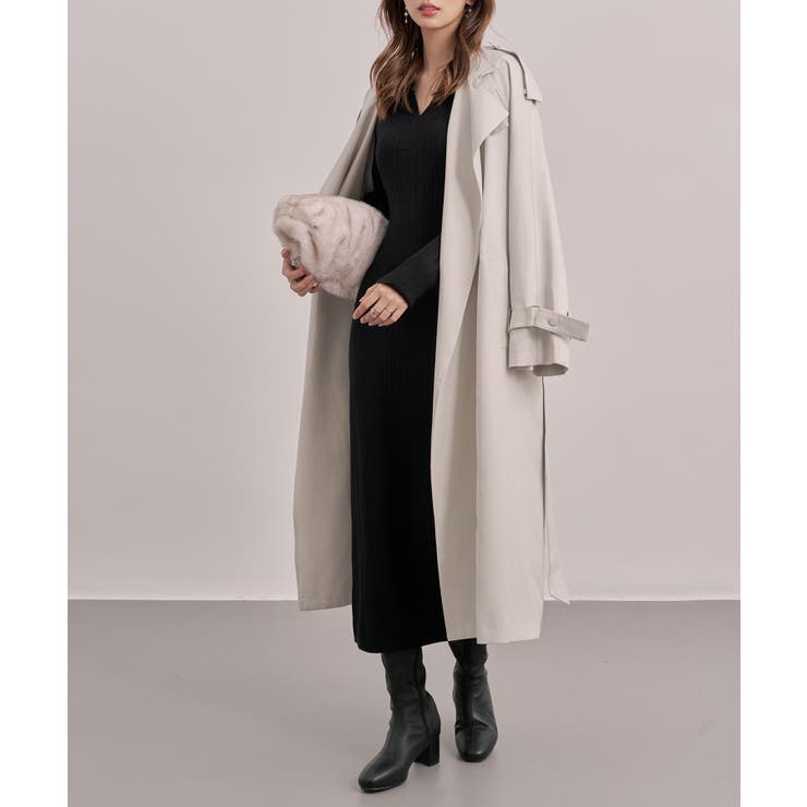 テンセル混オーバーサイズトレンチコート | SAISON DE PAPILLON  | 詳細画像11 