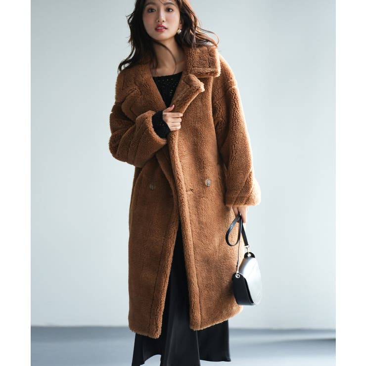 ジャケット/アウター毛皮コート ブラウン 茶 ロングコート Mサイズ