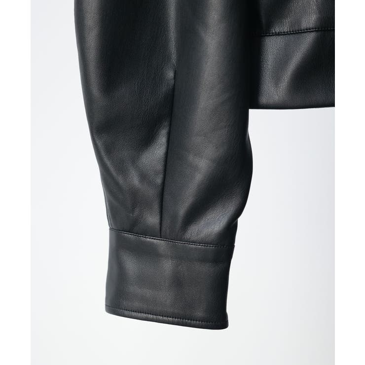 ノーカラーフェイクレザーブルゾン | SAISON DE PAPILLON  | 詳細画像20 