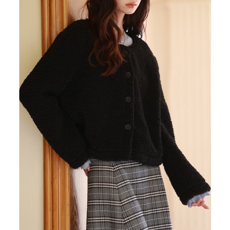 モコモコショート丈ボア生地コート | SAISON DE PAPILLON  | 詳細画像21 